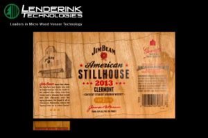 Wood Veneer Printed Whiskey Bottle Labels - Jim Beam