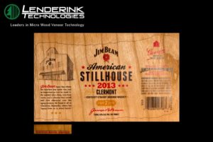 Wood Veneer Printed Whiskey Bottle Labels - Jim Beam