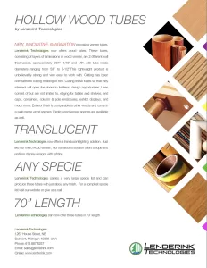 Hollow Wood Tubes Brochure