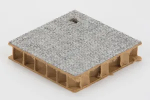 Burlap Fabric bonded to Cardboard Honeycomb