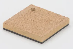 Cork bonded to Crumb Board bonded to Butile Rubber