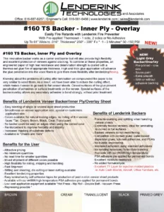 Brochure about our #160 TS Backer, innerply and overlay
